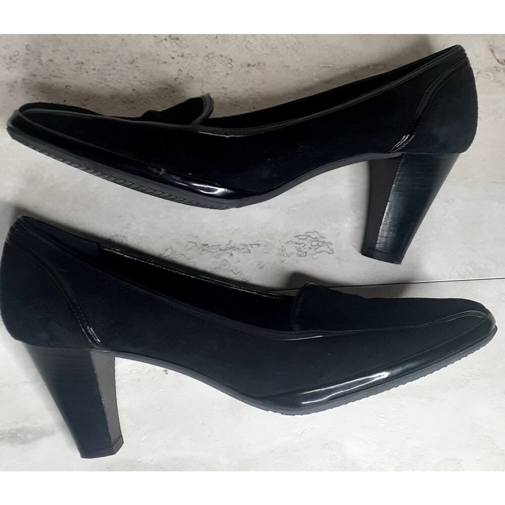 Ladies Amalfi Black Suede Pumps Size 10 Made in Italy - Picture 6 of 8